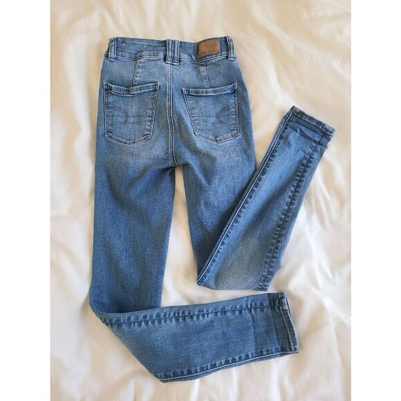 American Eagle Outfitters Super‎ Stretch Jegging Jeans Women's 00R Blue Denim - Picture 6 of 6